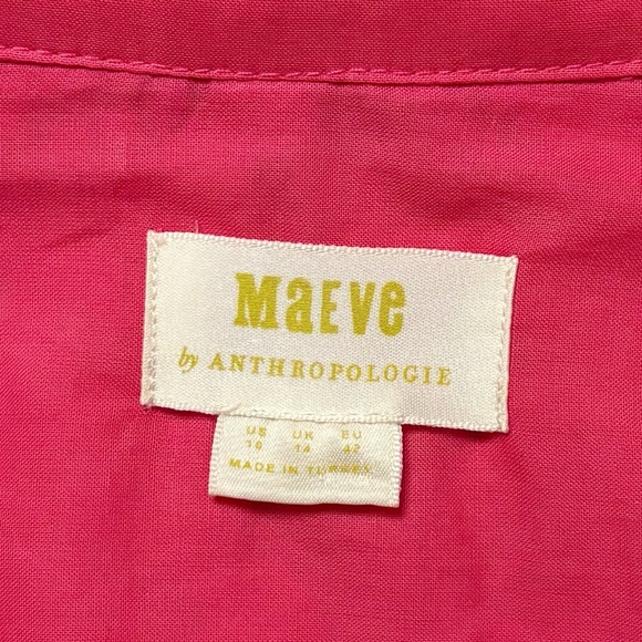 Anthropologie Maeve Slim Lace Button Down Shirt in Pink - Picture 9 of 10